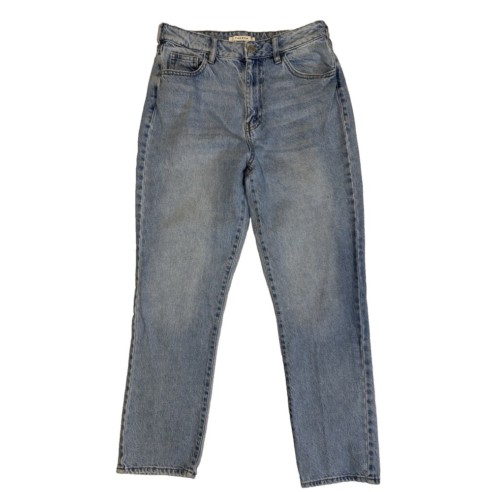 PACSUN Women's 27 Mom Jeans Light Wash High Waist Straight Leg Y2K 90's‎ Urban